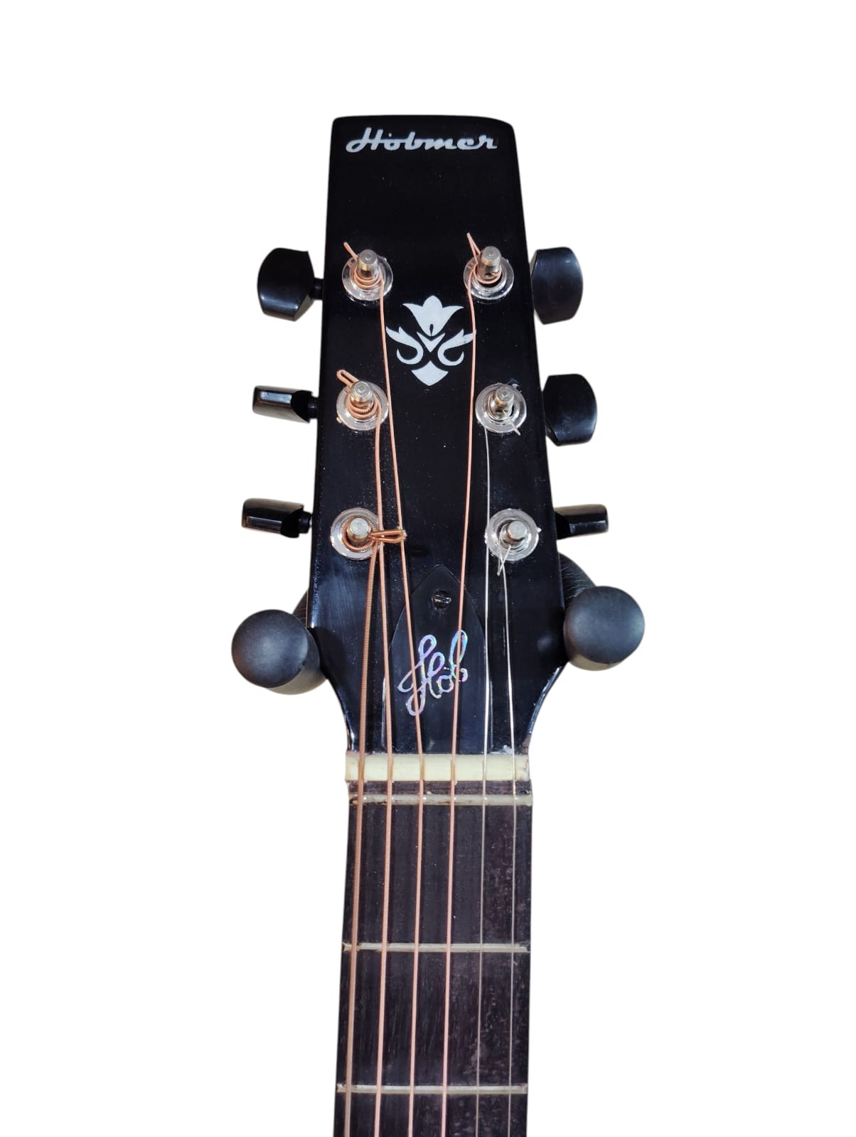 Hobmer 120 Export Semi Acoustic Round Shape Guitar 38Black With Case