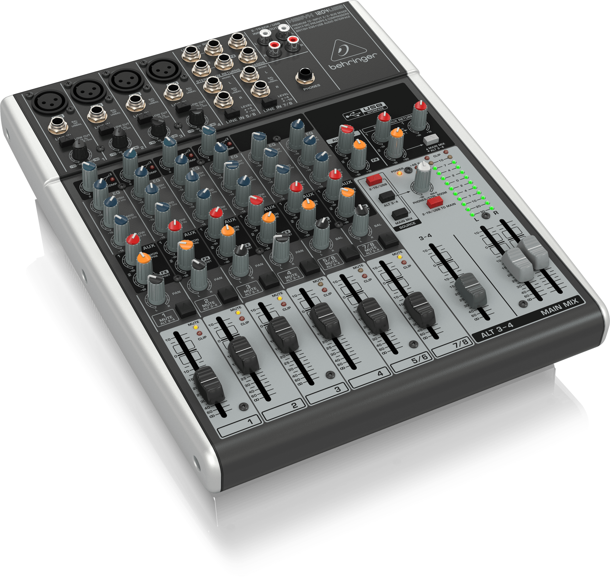 Behringer 1204USB Premium 12-Input 22-Bus Mixer with XENYX Mic Preamps and Compressors British EQ and USBAudio Interface