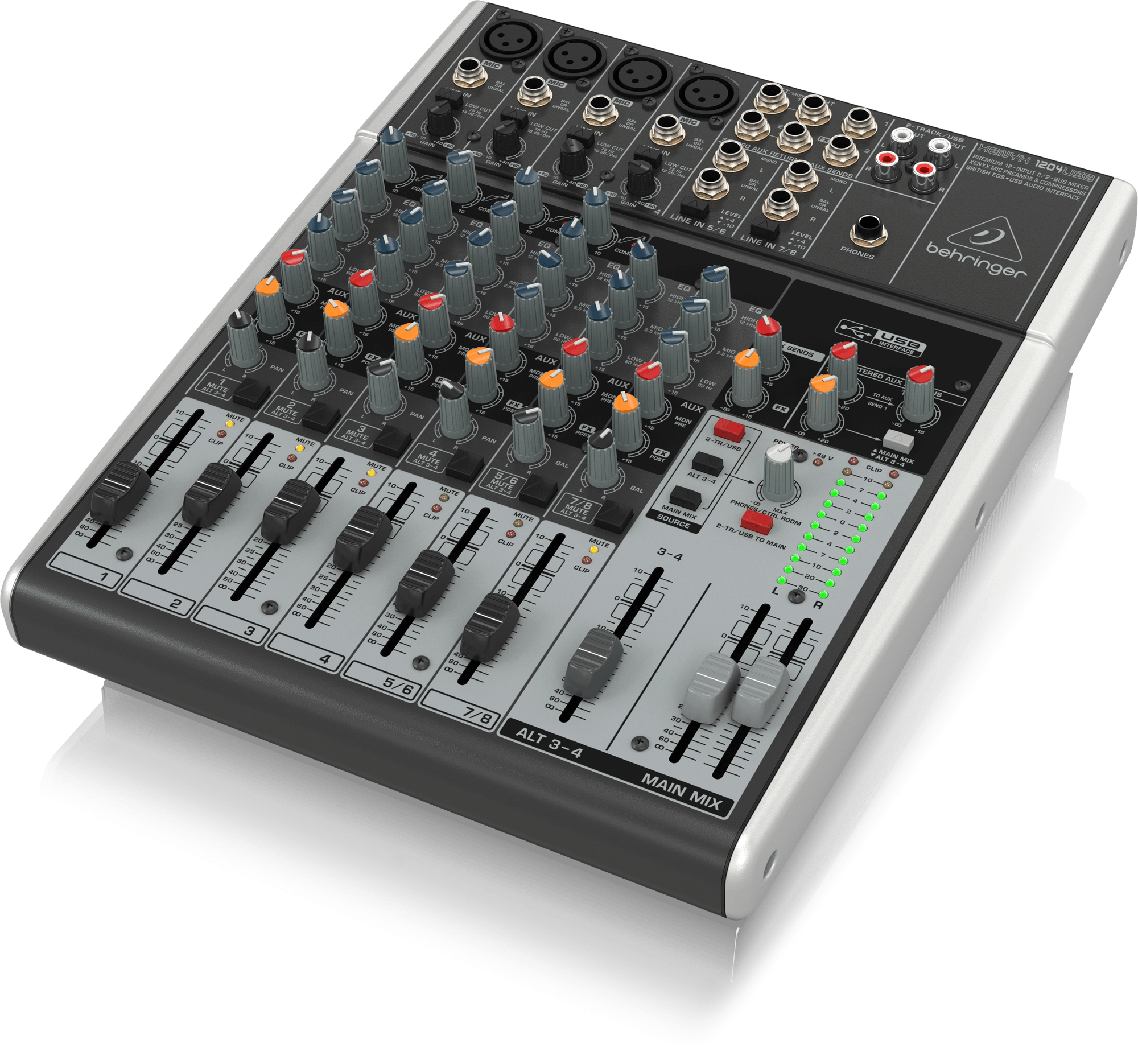 Behringer 1204USB Premium 12-Input 22-Bus Mixer with XENYX Mic Preamps and Compressors British EQ and USBAudio Interface