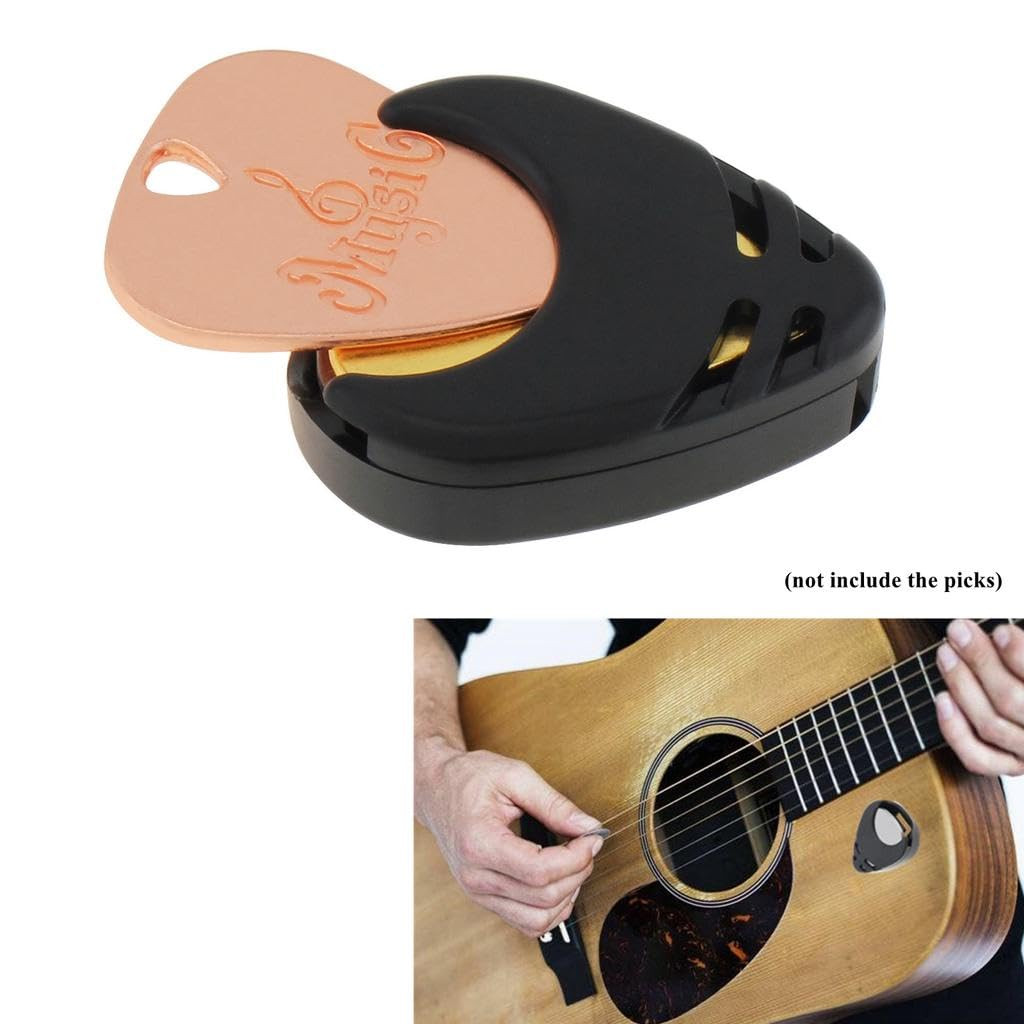 Alice pick holder for Guitar Random Color- Suitable for Acoustic Electric Bass Ukulele - Easy Stick-On Celluloid Material