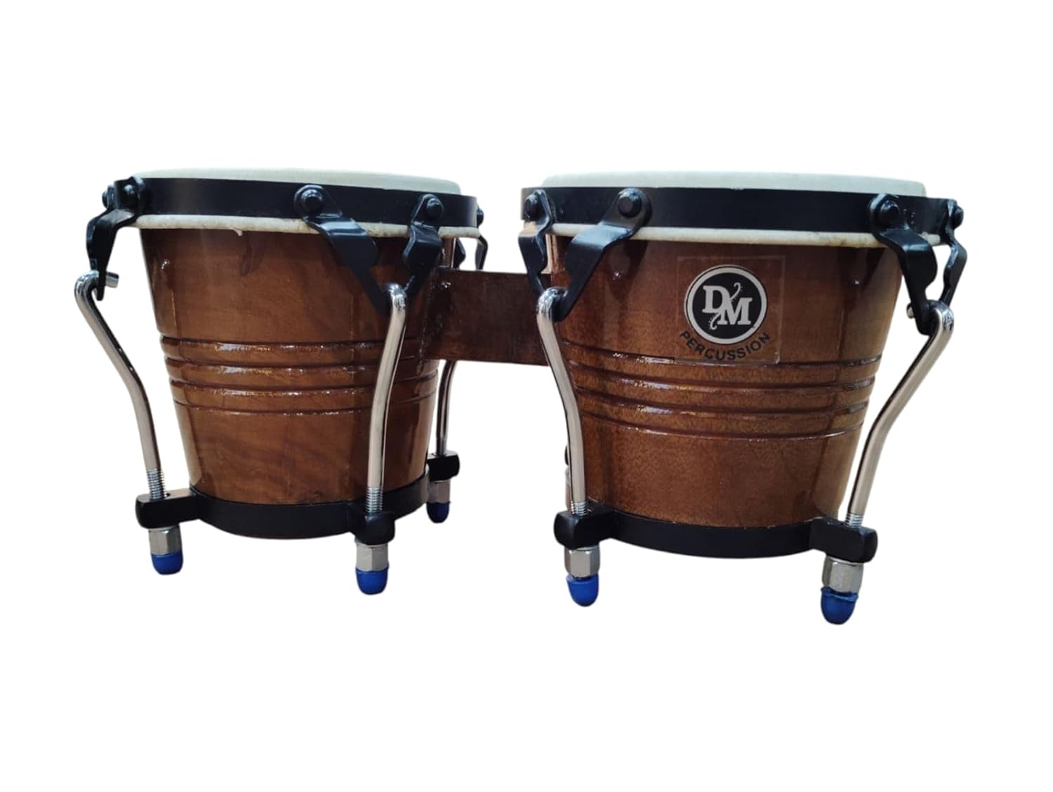 Original Bongo Drum Set with Tuning Wrench Professional Wooden Percussion Instrument for Beginner Adults Kids Natural Skin