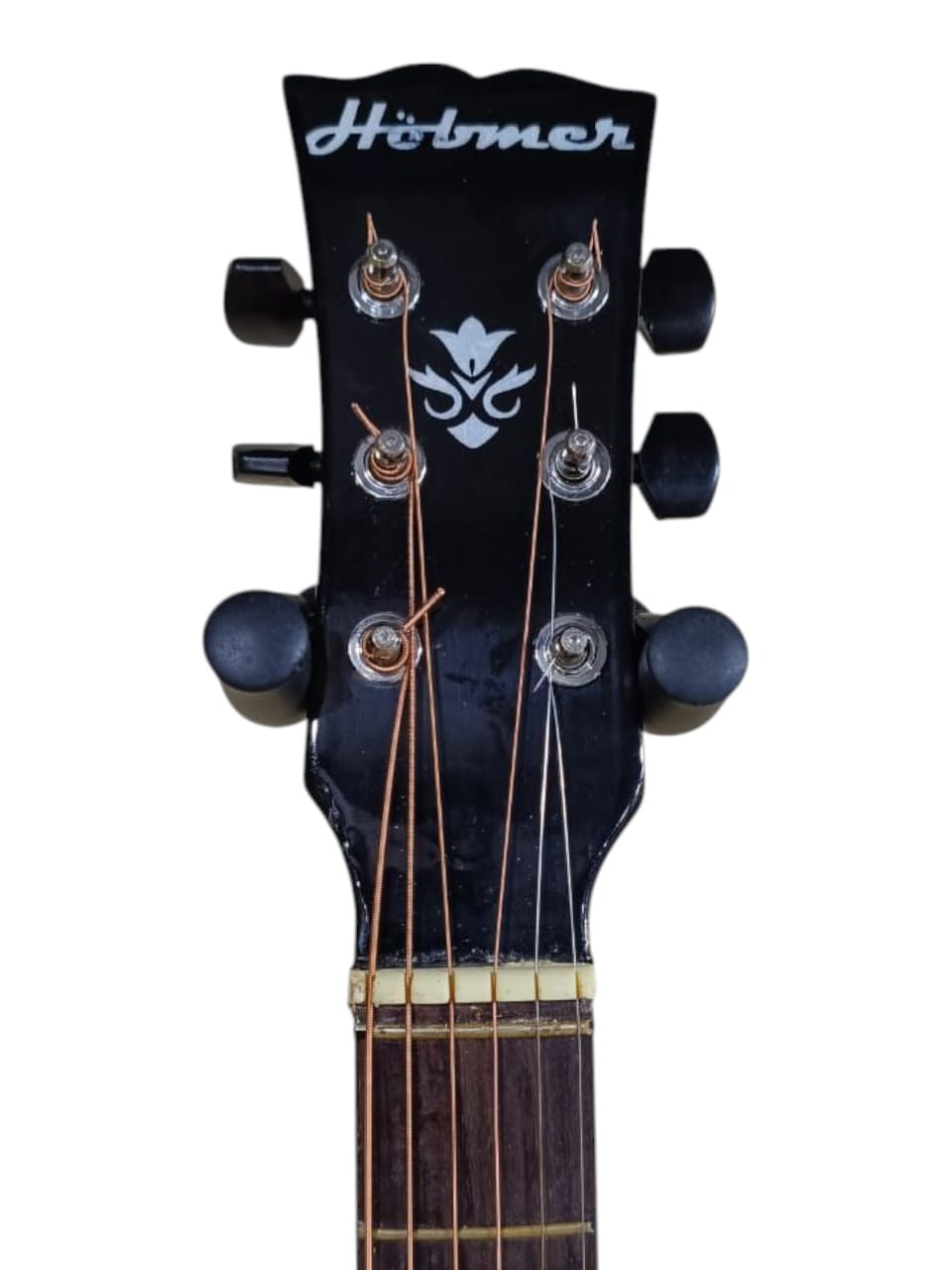 Hobmer 145 Export Semi acoustic Round Shape Guitar 38 Blue  Black With Case
