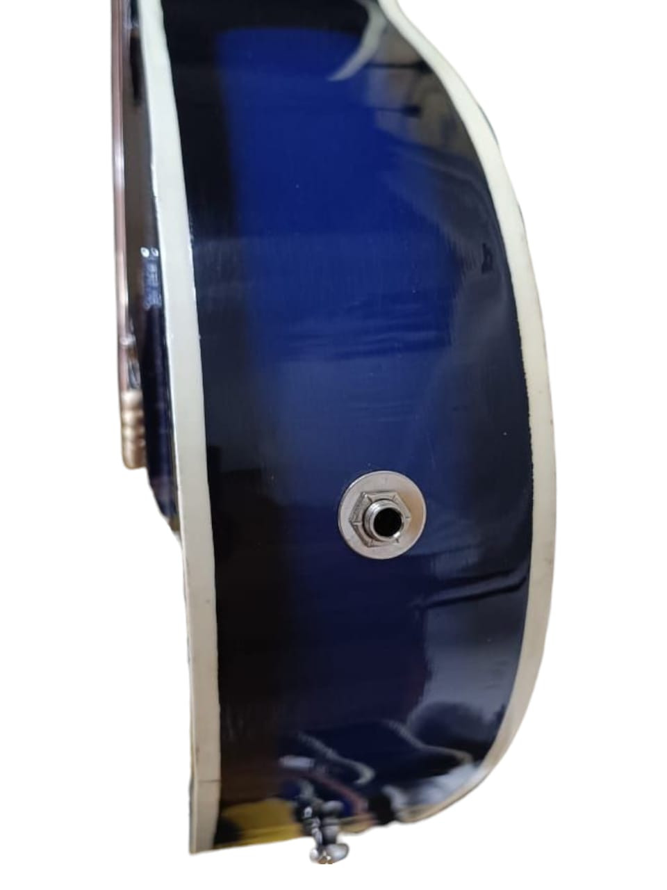 Hobmer 145 Export Semi acoustic Round Shape Guitar 38 Blue  Black With Case
