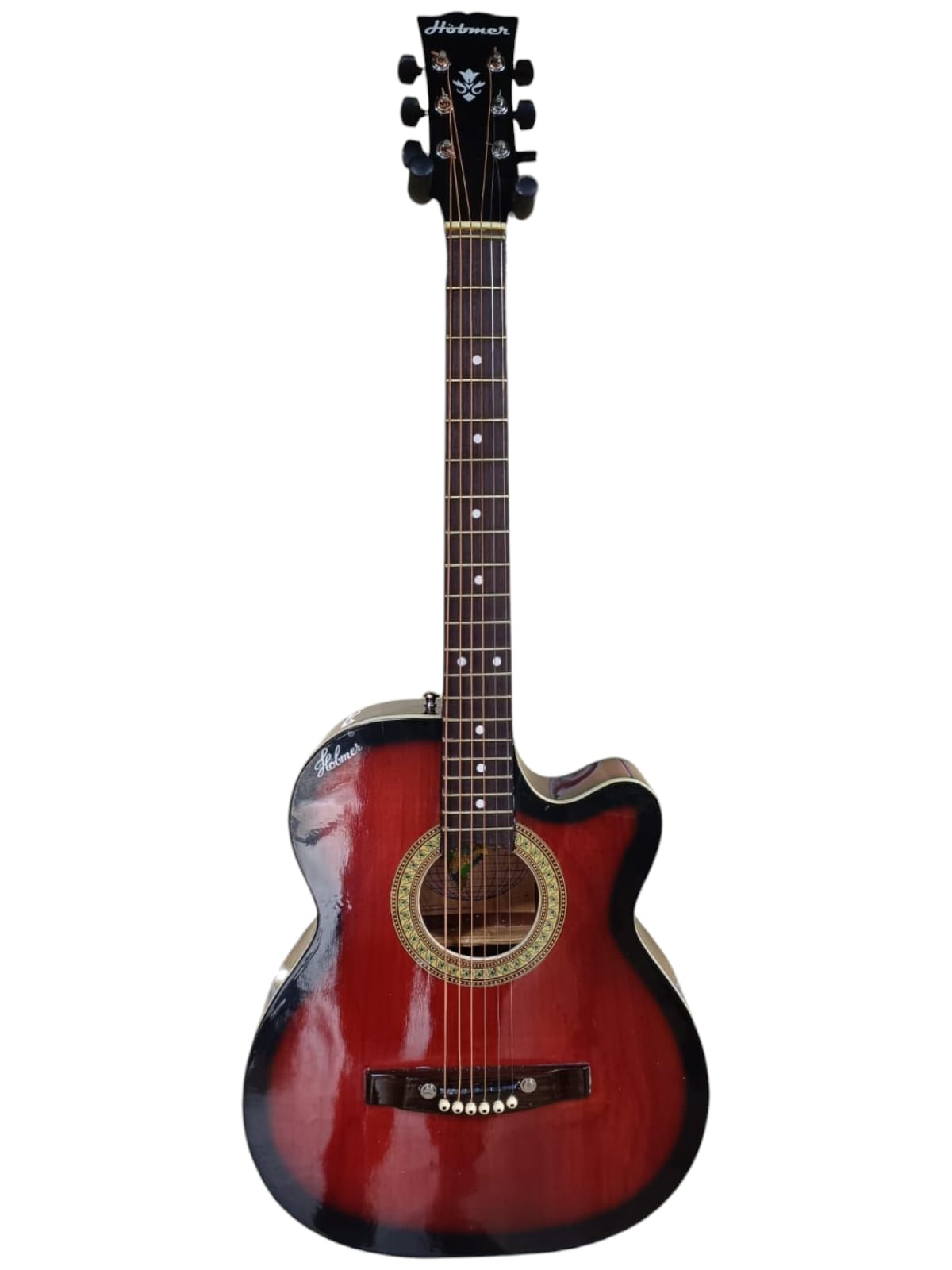 Hobmer 145 Export Semi acoustic Guitar 37 Red Black With Case