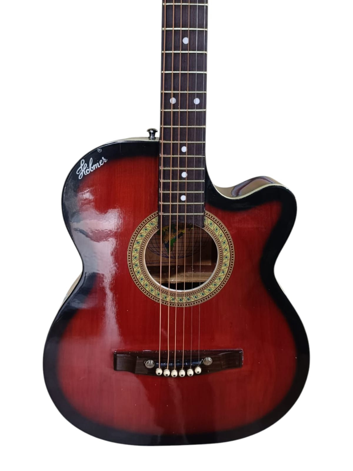 Hobmer 145 Export Semi acoustic Guitar 37 Red Black With Case