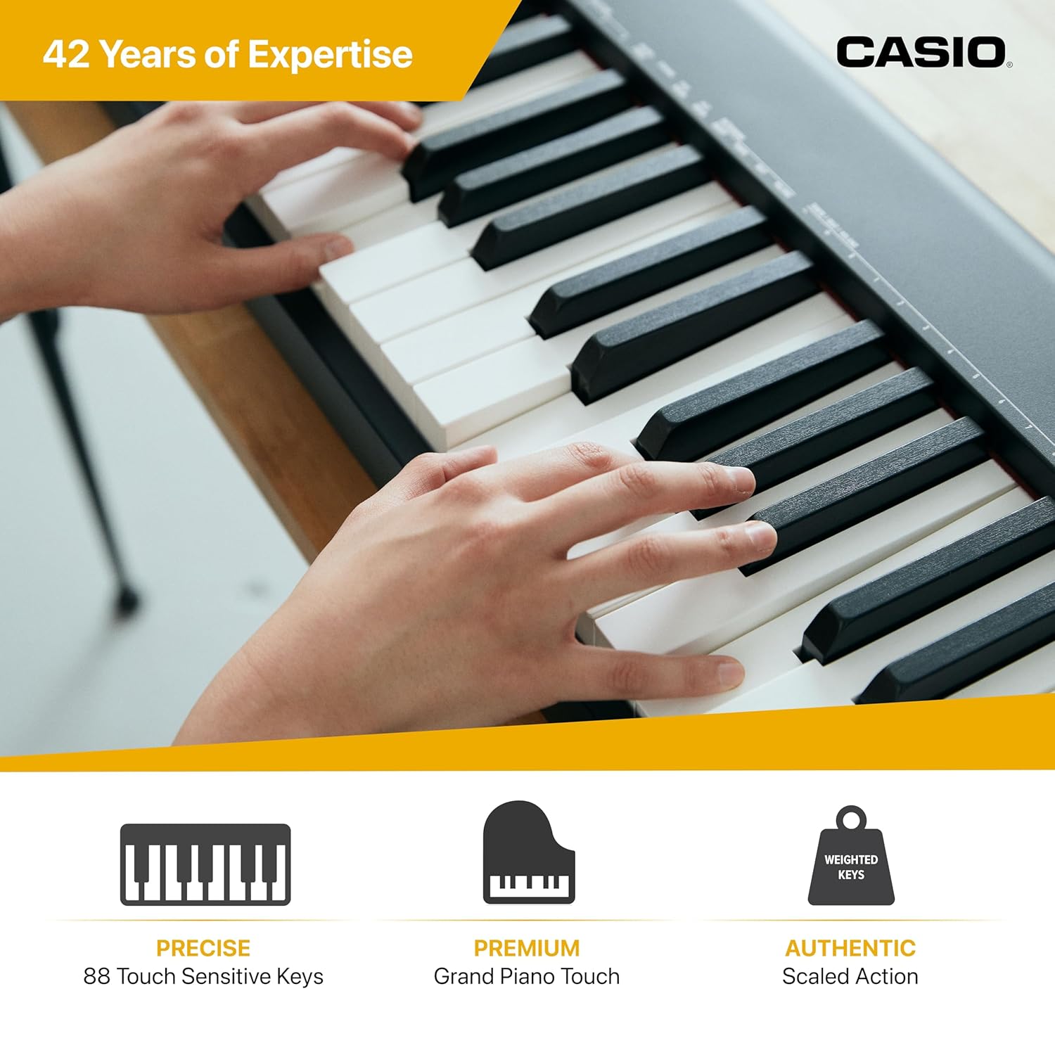 Casio CDP-S110BK Contemporary  Portable Digital Piano 88 weighted Keys Headphone Jack USB Midi support - Black