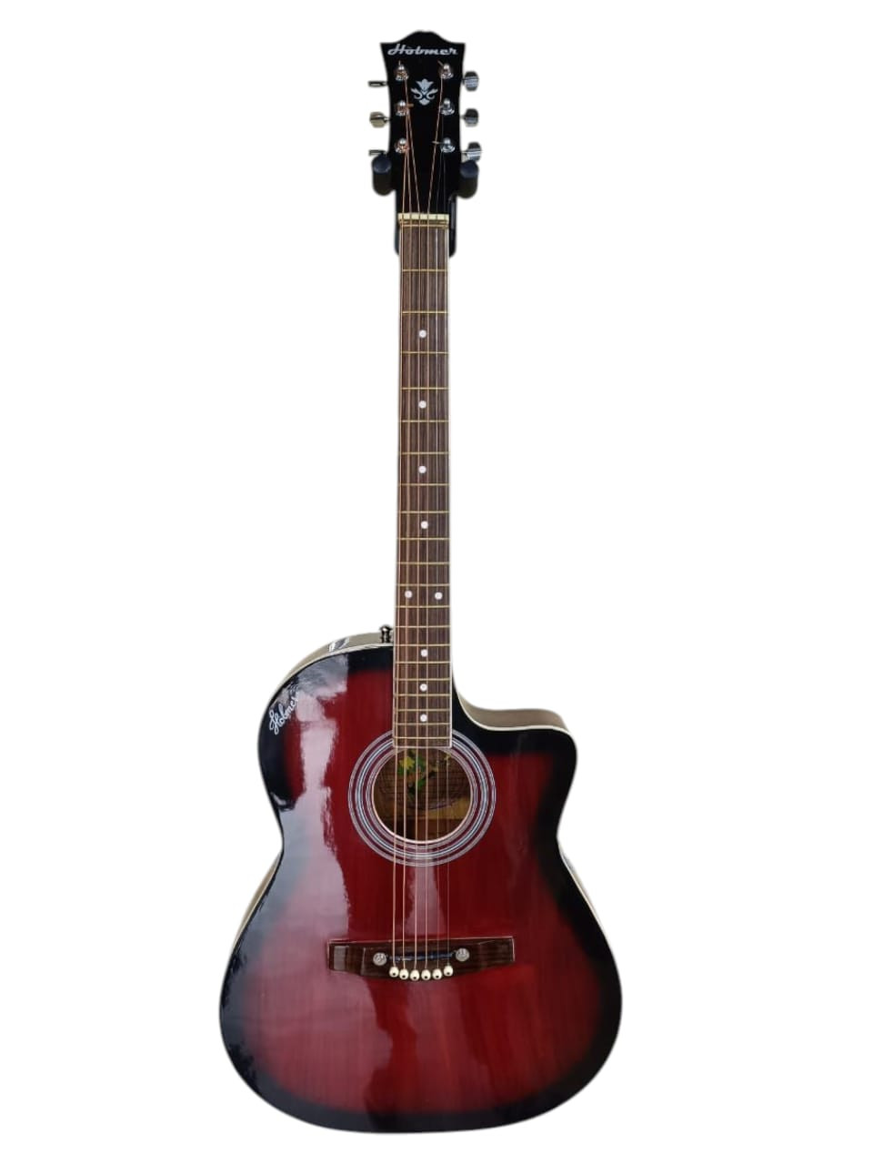 Hobmer 185 Export Semi acoustic Guitar 40 Red Black With Case