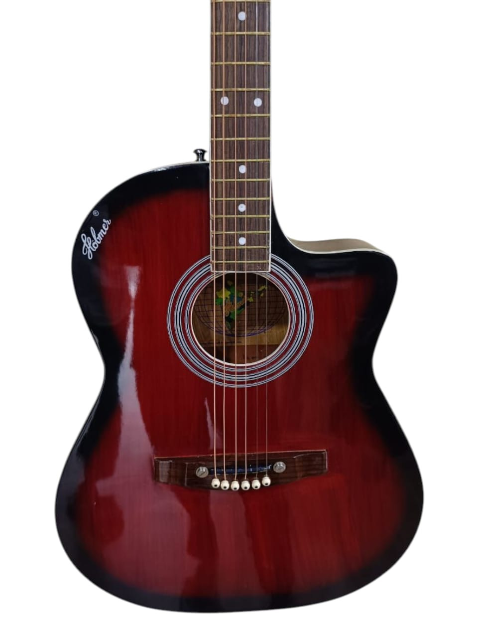 Hobmer 185 Export Semi acoustic Guitar 40 Red Black With Case
