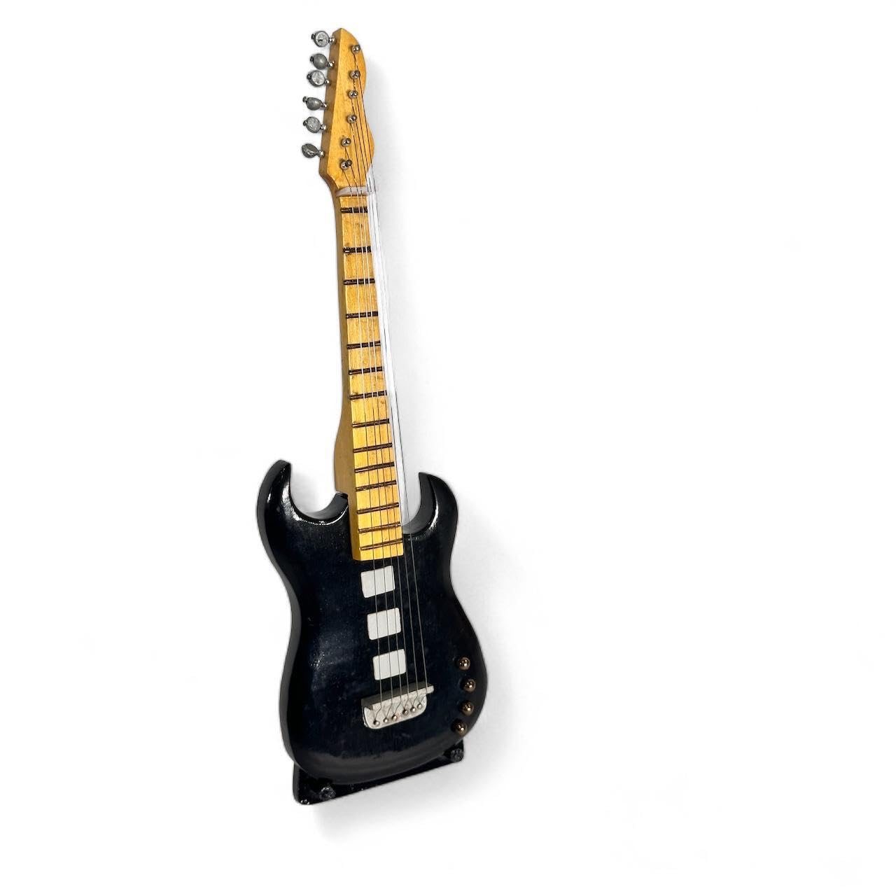 Premium Handcrafted Black Electric Guitar Miniature