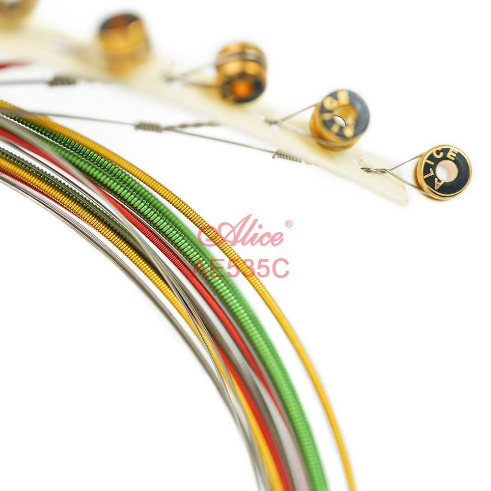 Alice AE535C Colorful Electric Guitar String Set Plated Steel Plain String Nickel Alloy Winding Colorful Anti-Rust Coating