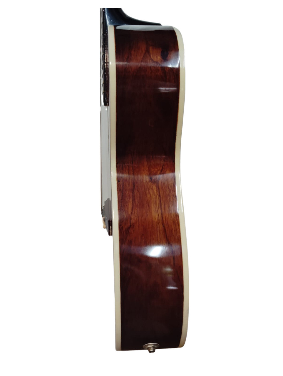 Hobmer 145 Semi-acoustic Round Shape Guitar Sunburst and Black With Case