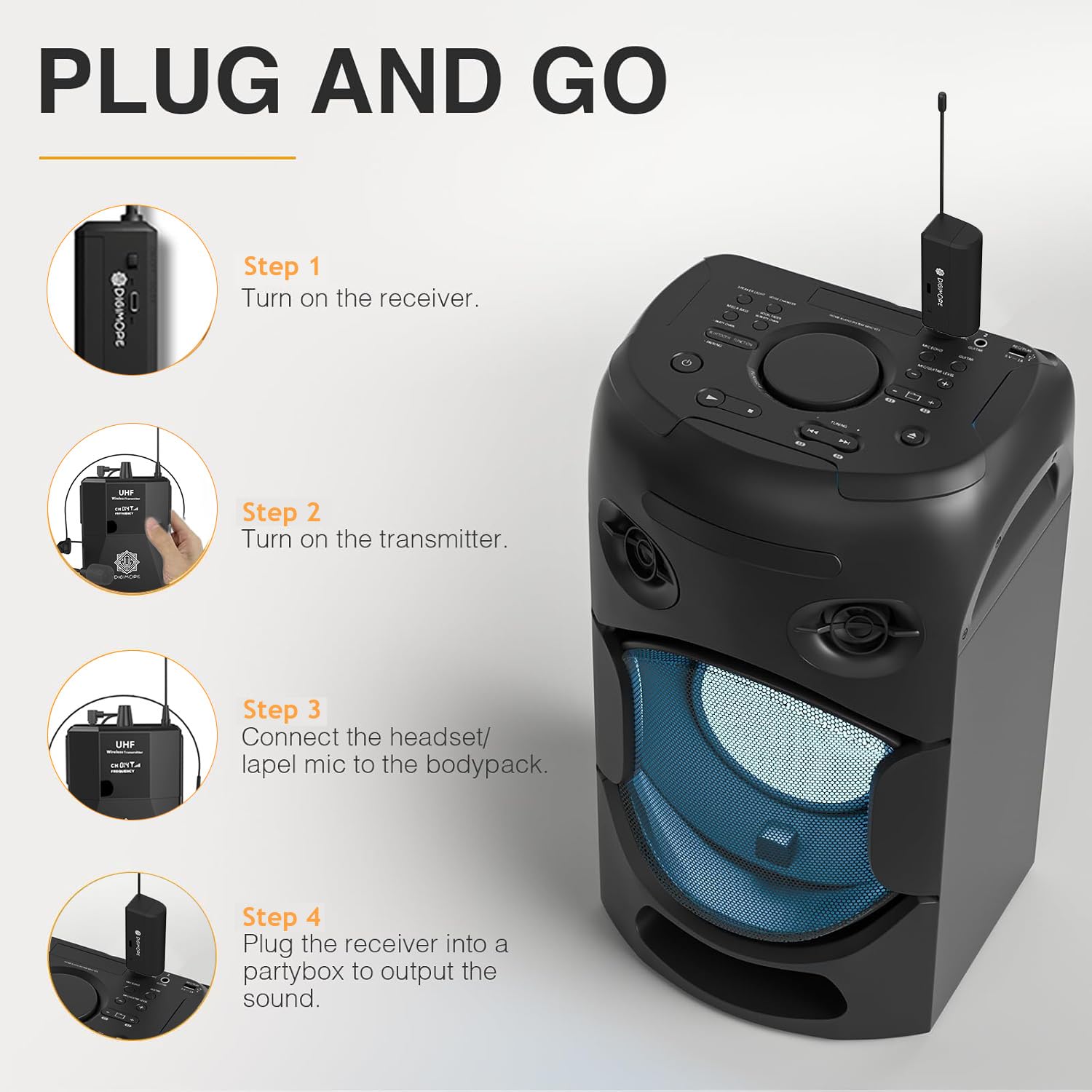 Digimore D-341 S UHF wireless microphone system