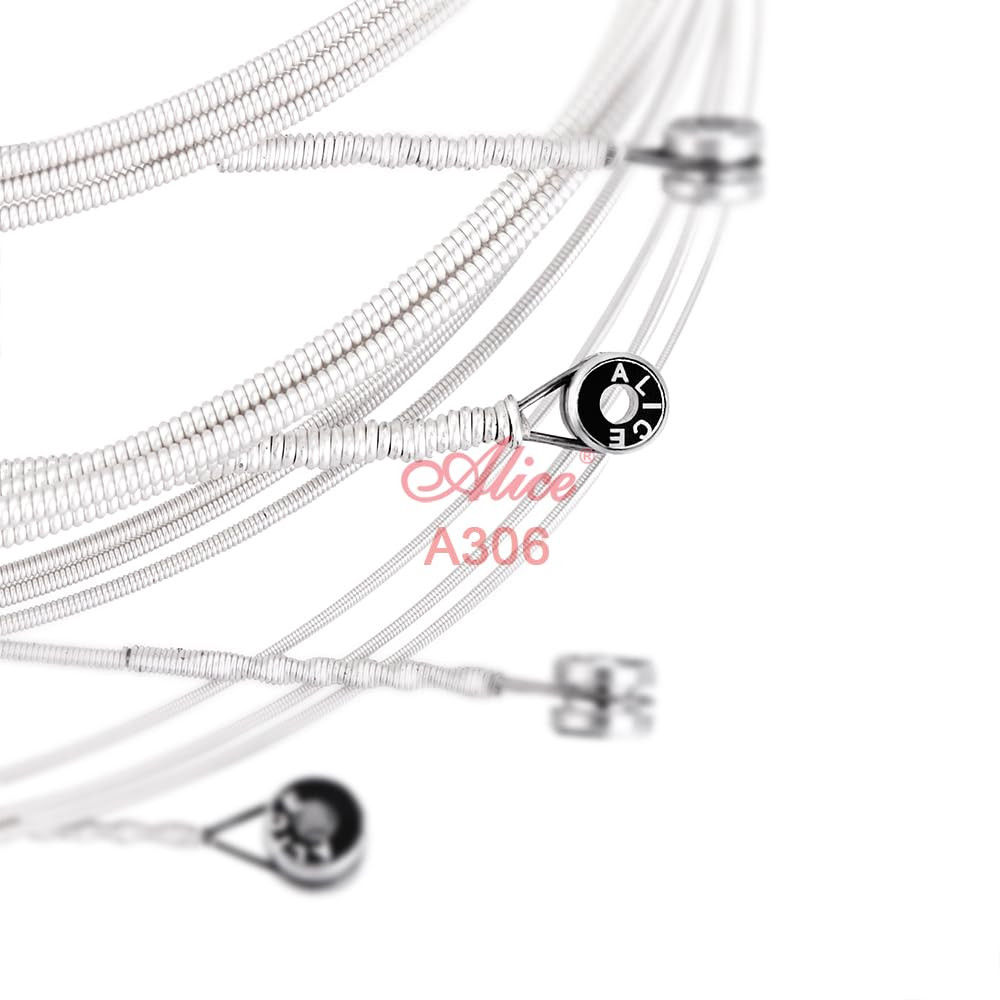 Alice A306 Acoustic Guitar String Set Stainless Steel Plain String Silver-Plated Copper Alloy Winding Anti-Rust Coating