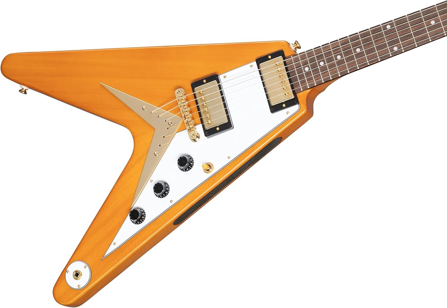 Epiphone 1958 Flying V Aged Natural White Pickguard with Hard Case