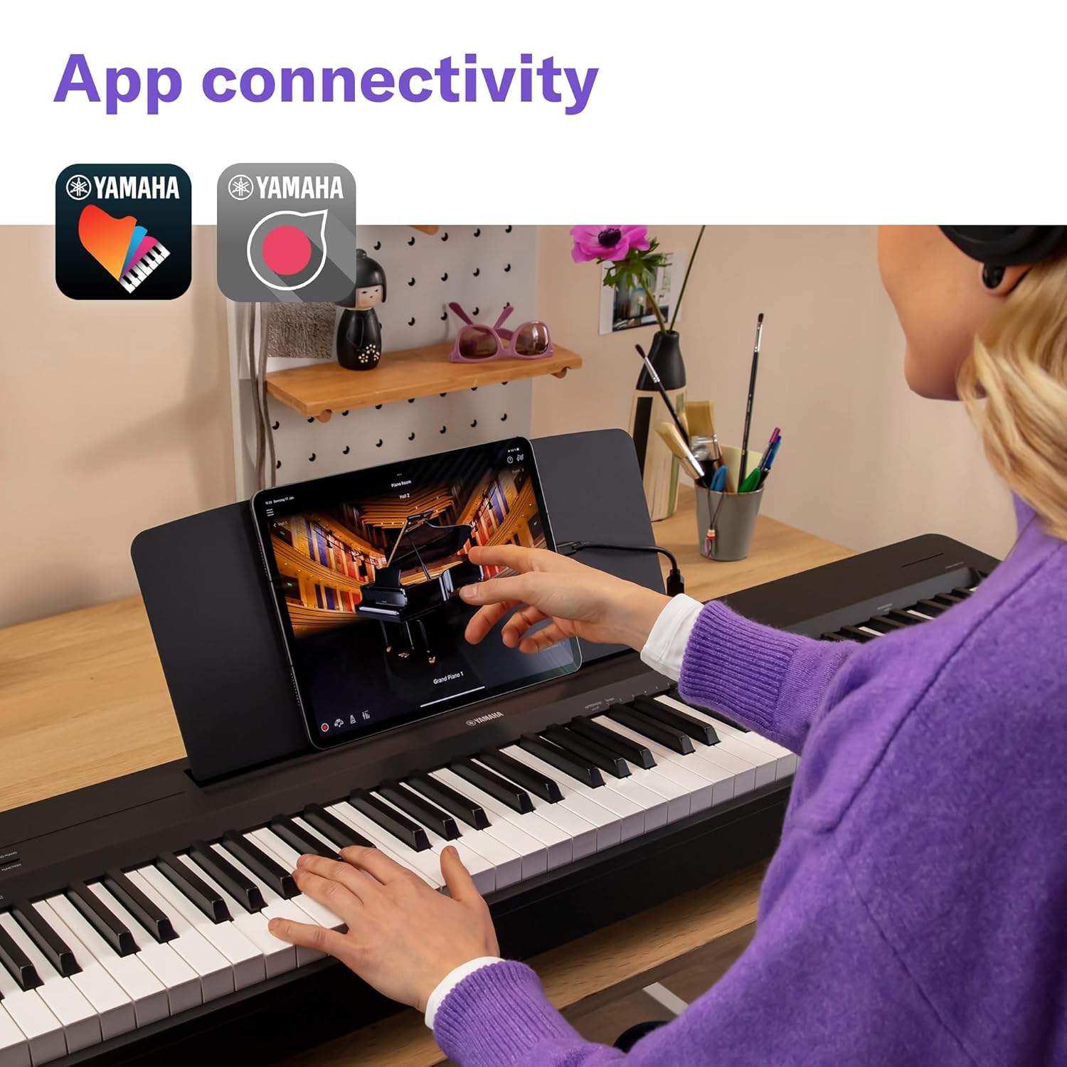 Yamaha P-145B 88-Key Weighted Action Portable Digital Piano with Power Supply great for beginners Adaptor Included