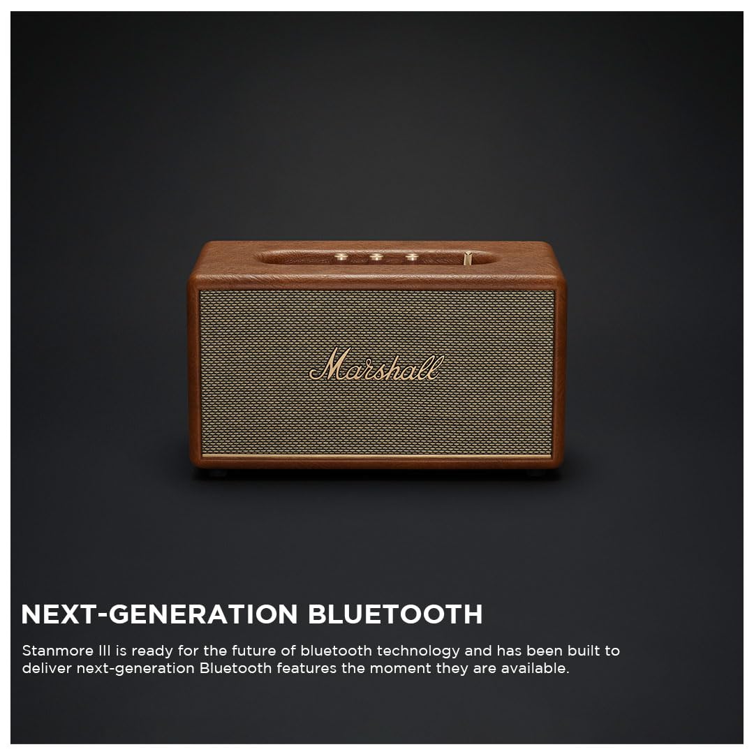 Marshall Stanmore III Wired Connectivity Home Speaker with Bluetooth 52 RCA or 35mm Input - Brown