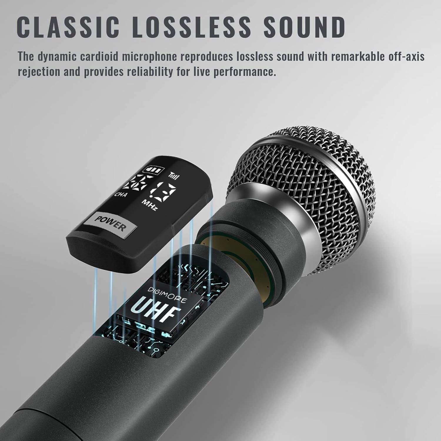 Digimore D-385 UHF wireless microphone system