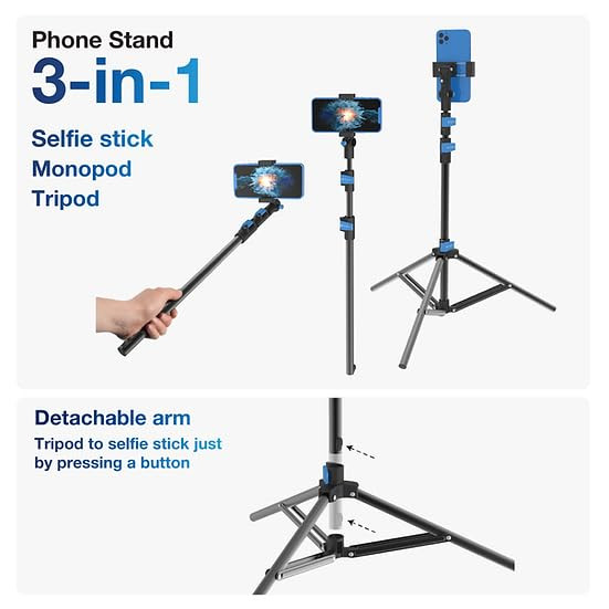 Chetty DT29 Phone Selfie Stick Tripod Stand with Collapsible Base