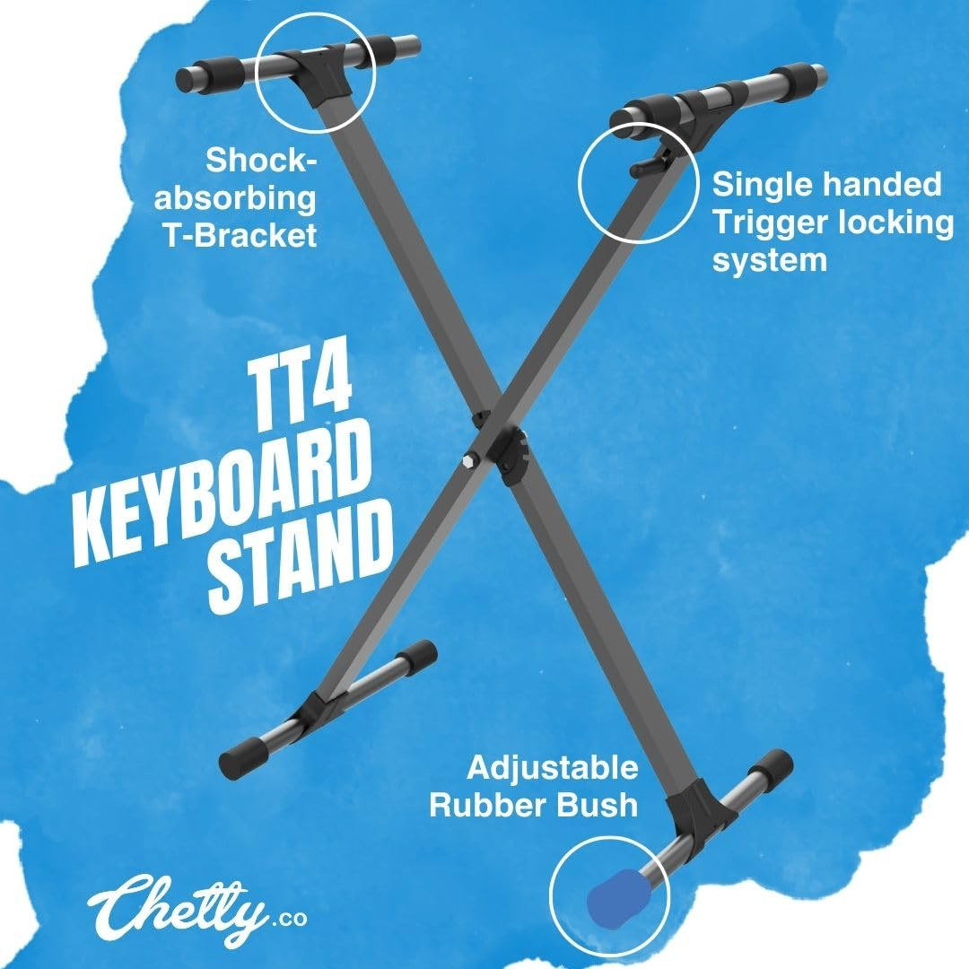 Chetty TT4 Keyboard Stand Sturdy X Type Trigger Locking