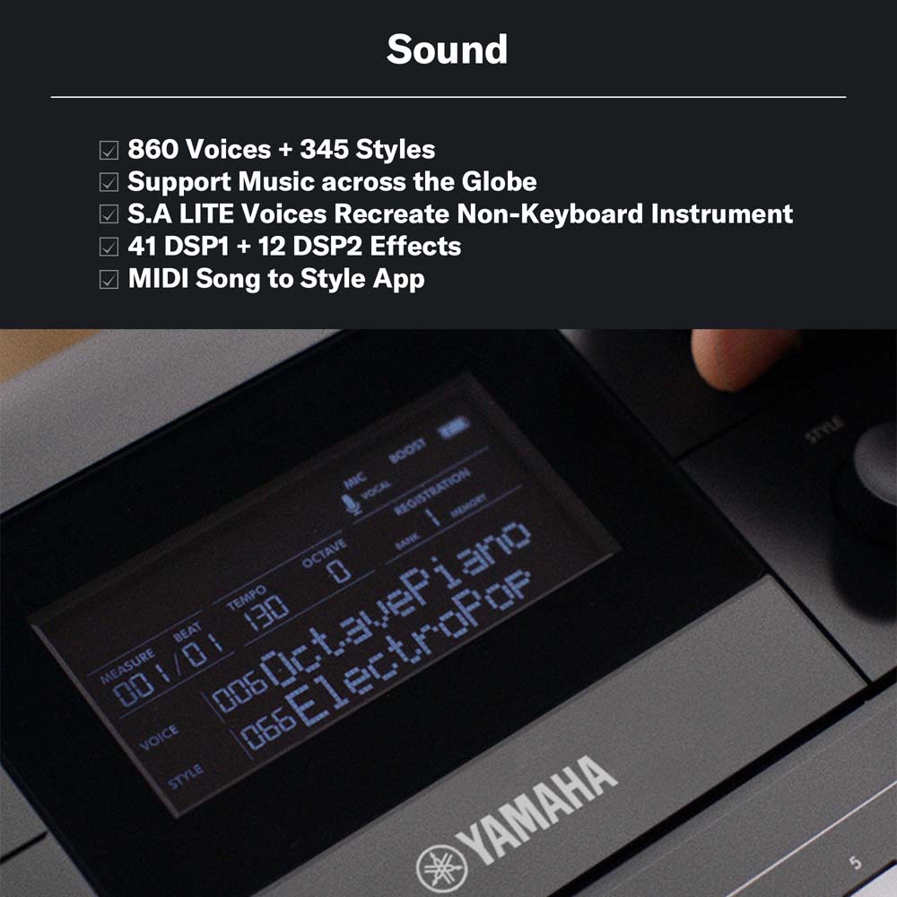 Yamaha PSR-E583 61-Key Portable Keyboard with Touch Response Advanced Built-in Voices Styles USB Connectivity Performance Controls Lightweight Design for Professional Use Studio Practice
