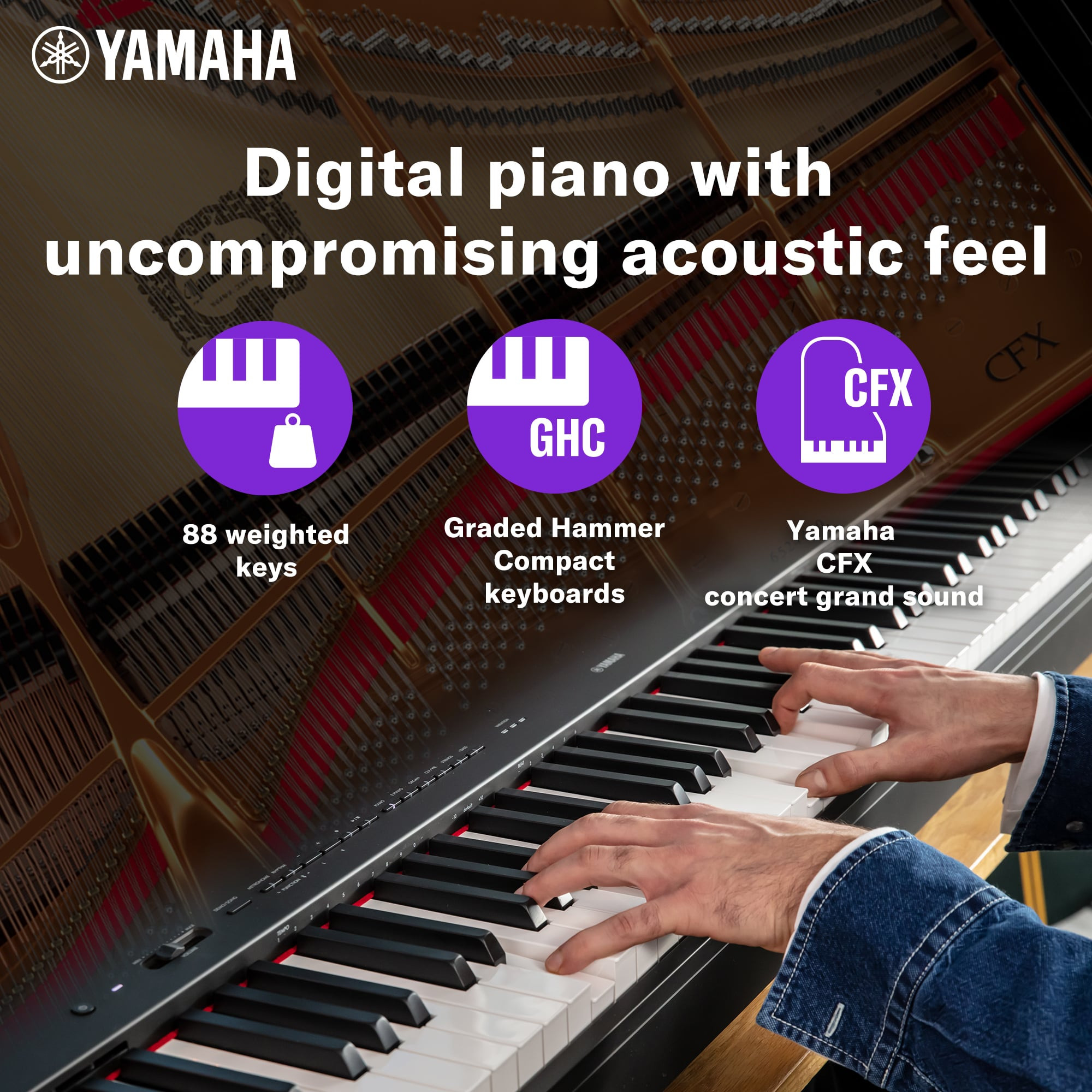 Yamaha P-225B 88-Key Weighted Action Portable Digital Piano with Power Supply great for beginners Adaptor Included