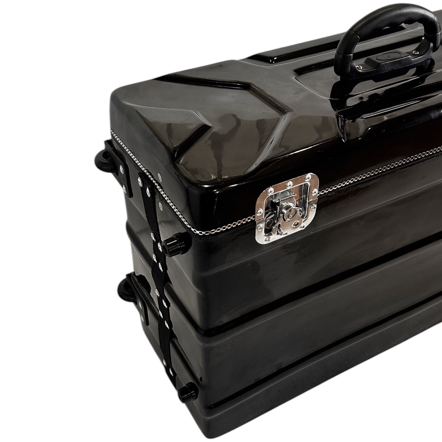 Hard FIber Case for 9 scale changer Harmonium With Trolley and wheels - BLACK