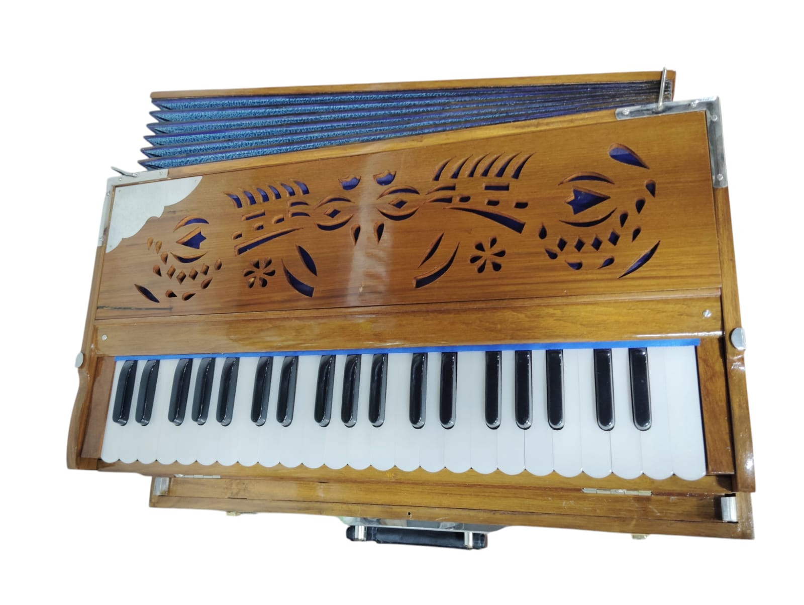 Harmonium 9 Stopper Folding 42 Keys Multi Fold Bellow Coupler Fundtion Harmonium Musical Instruments With Carry BagLight Brown