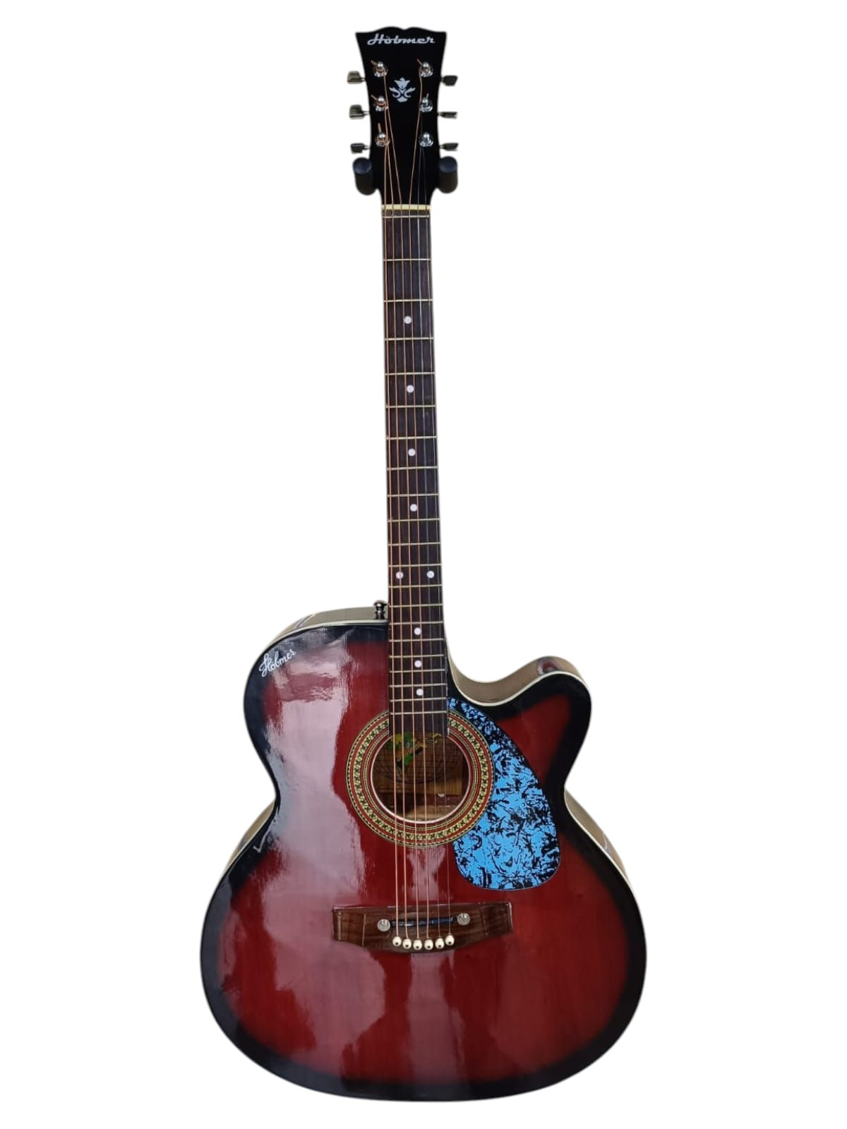 Hobmer 235 Export Semi acoustic Guitar Design 41 Red Black With Case