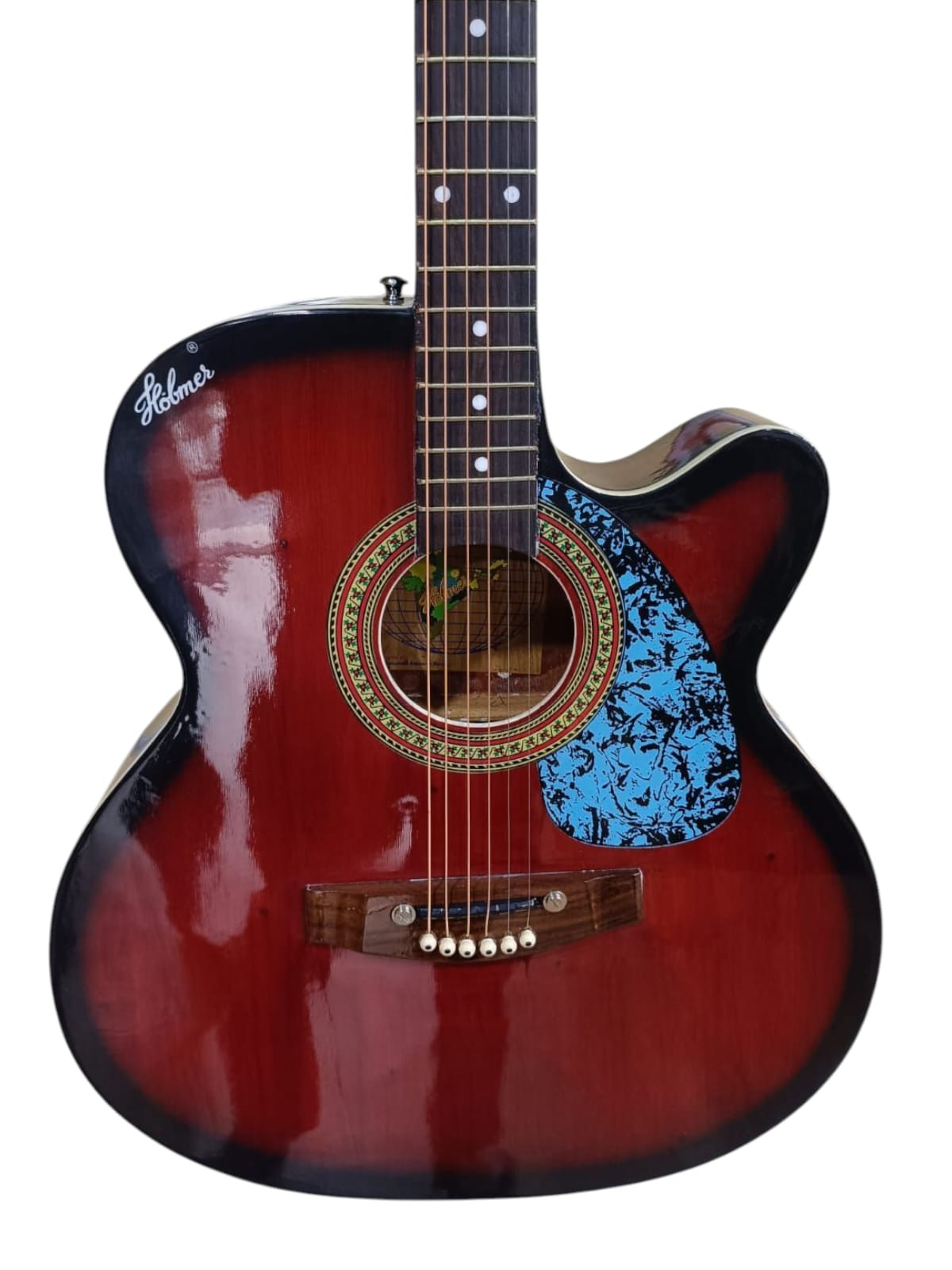 Hobmer 235 Export Semi acoustic Guitar Design 41 Red Black With Case