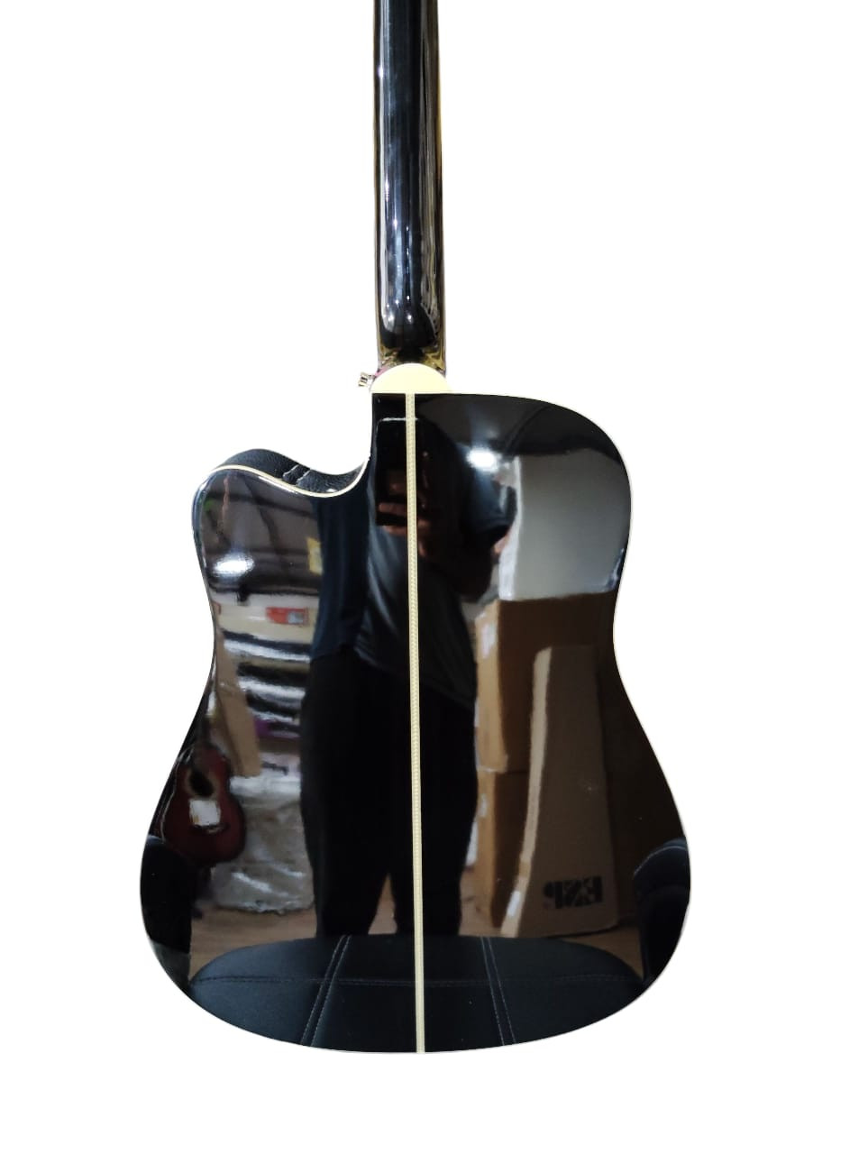 Trinity TNY-5000 41inch Acoustic Guitar with Cutaway - Black Color With padded bag Belt and Plectrums
