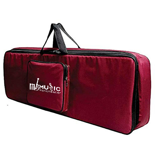 Keyboard and Piano CaseCoverBackpack For Roland EX-30 61-Keys Heavy Padded Lightweight Bag with Front PocketFull Red