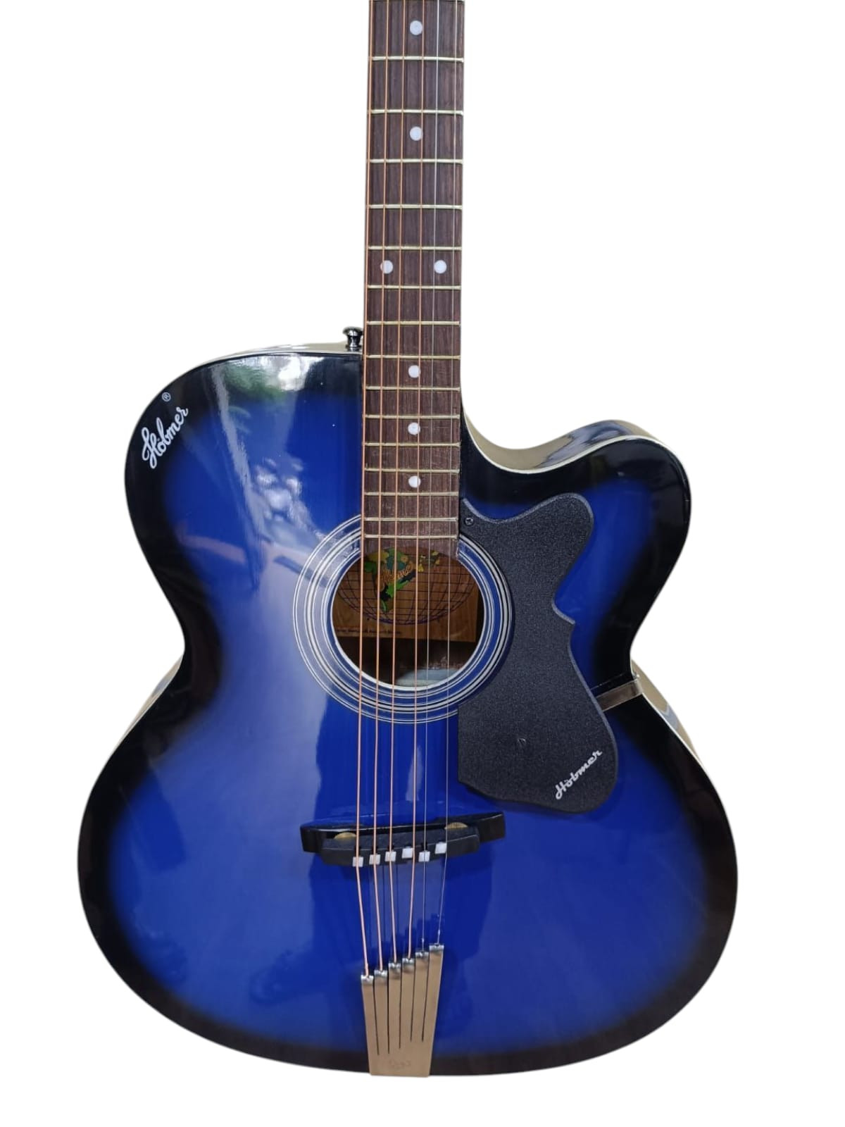 Hobmer 240 Export Semi acoustic Guitar 41 Blue Black With Case
