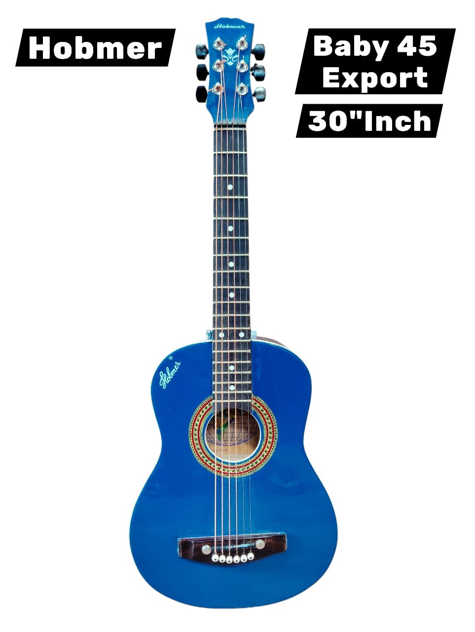 Hobmer 45 Acoustic Guitar 30 Blue and Black With Case