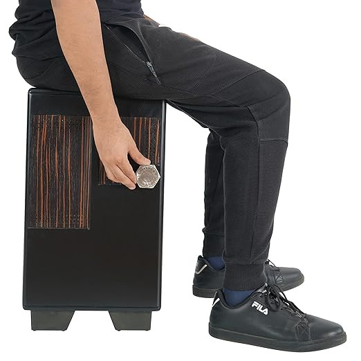 Clapbox Adjustable Snare  Cajon CB50 PRO Oak Wood H50 W30 L30 - 3 Internal SnaresBlack