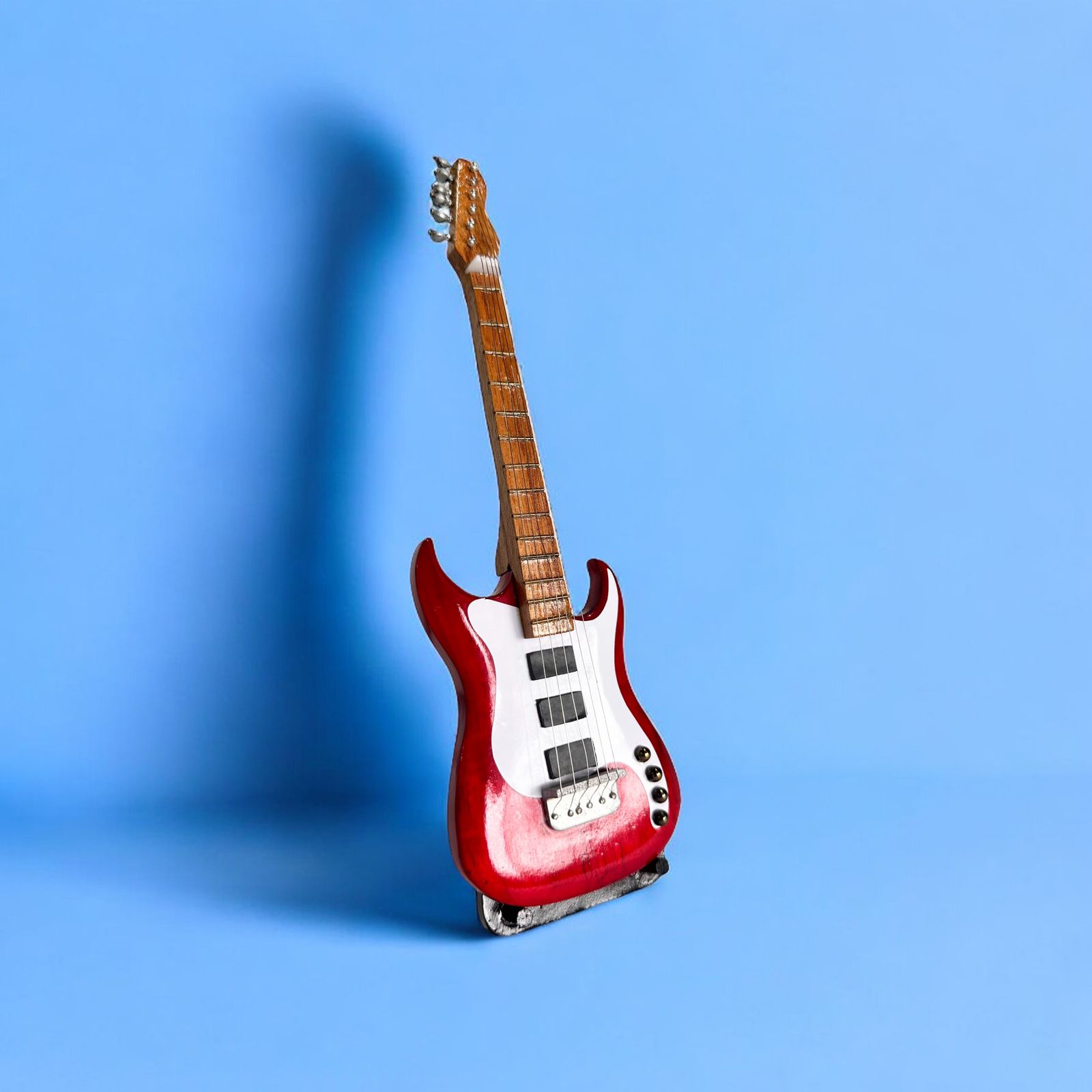 Premium Handcrafted Red Electric Guitar Miniature