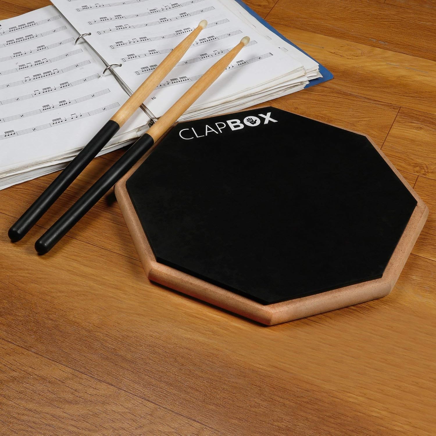 Clapbox Drum Practice Pad - 12 inches Black