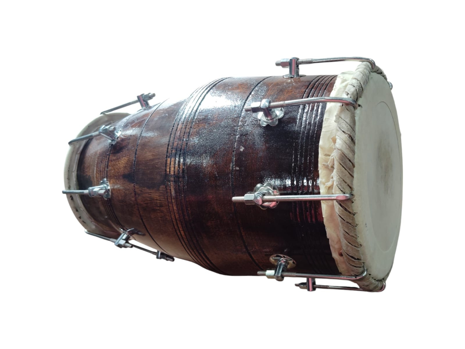 Wooden Musical Intrument Dholak Drum Nuts and Bolt Design