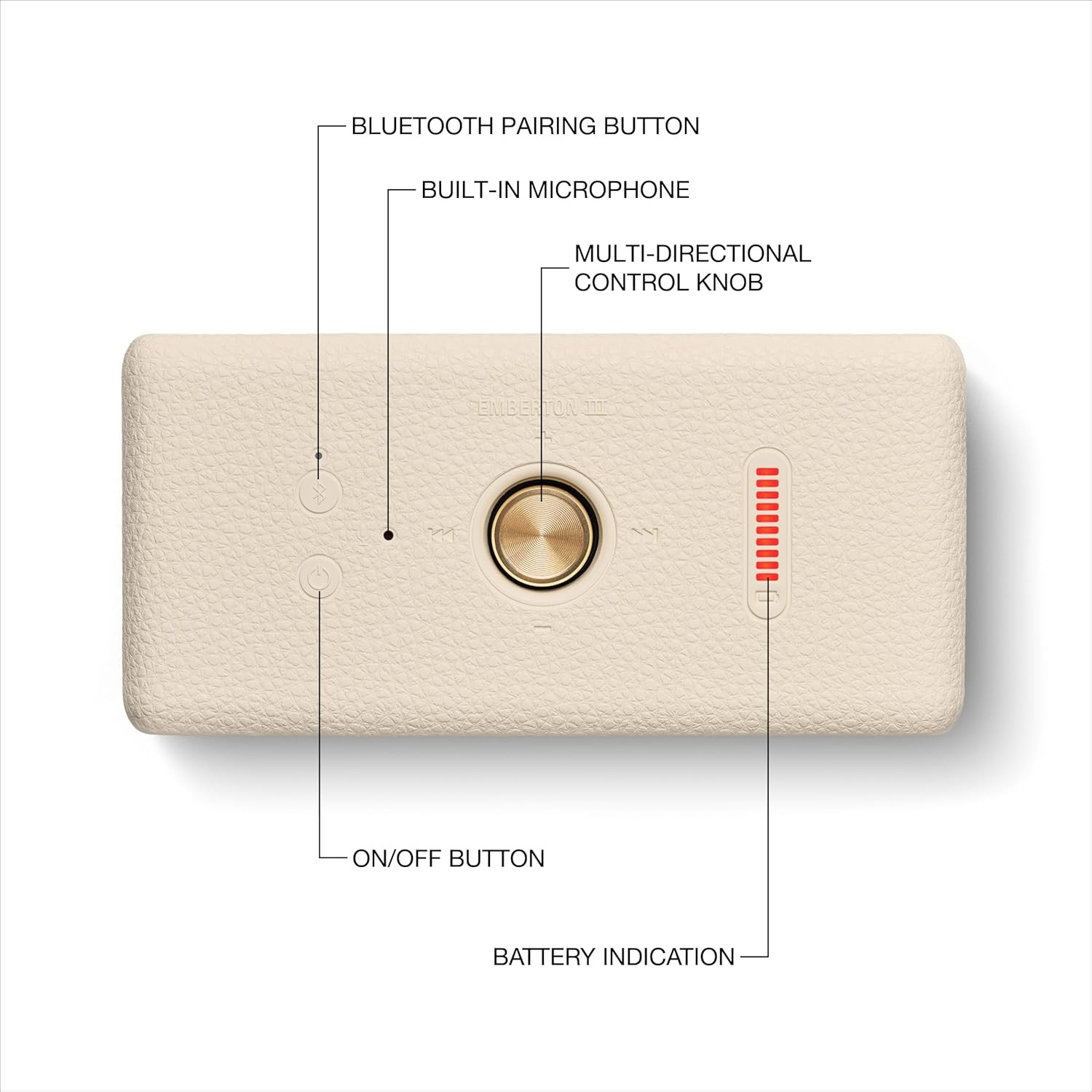 Marshall Emberton III Compact Portable Bluetooth Speaker with 32 Hours of Playtime 360 Sound Dust Waterproof IP67 Cream