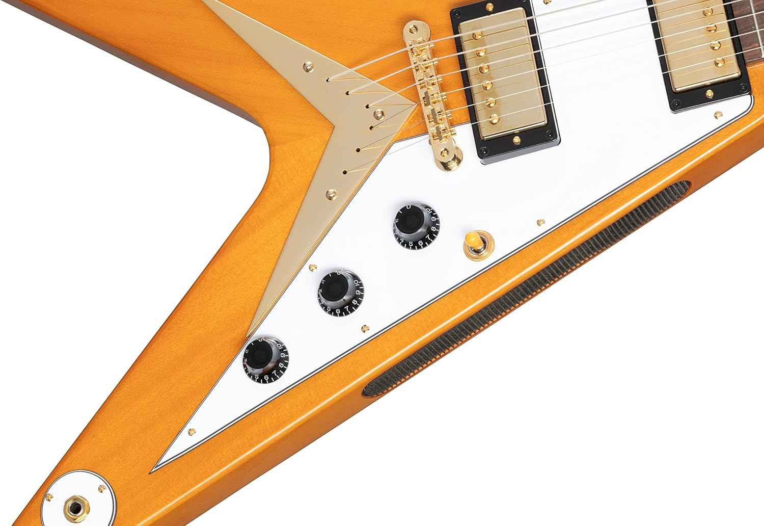 Epiphone 1958 Flying V Aged Natural White Pickguard with Hard Case