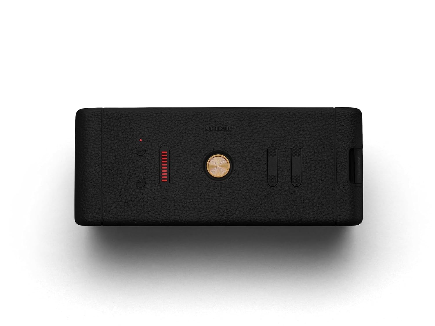 Marshall Middleton Portable Bluetooth Speaker with 20 Hours of Portable Playtime 360 Sound Dust Waterproof IP67 - Black Brass