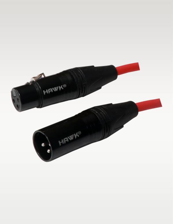 Hawk SXFG-010RED Gold Series XLR Male to XLR Female With Cable Tie 3 Meter RED