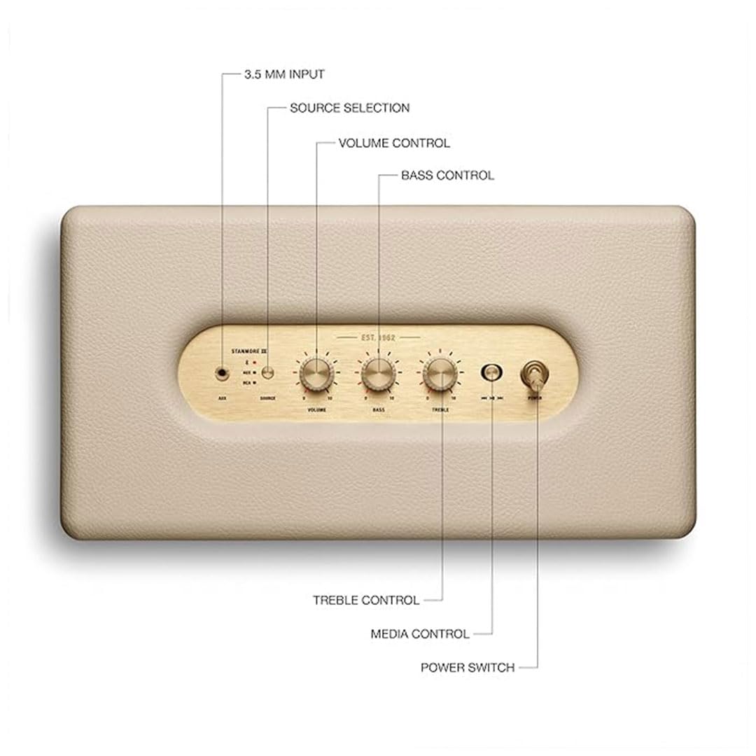 Marshall Stanmore III Bluetooth Wireless Powered 15 Watts Speaker Cream