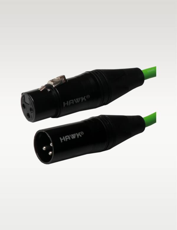 Hawk SXFG-010GRN Gold Series XLR Male to XLR Female With Cable Tie 3 Meter GREEN