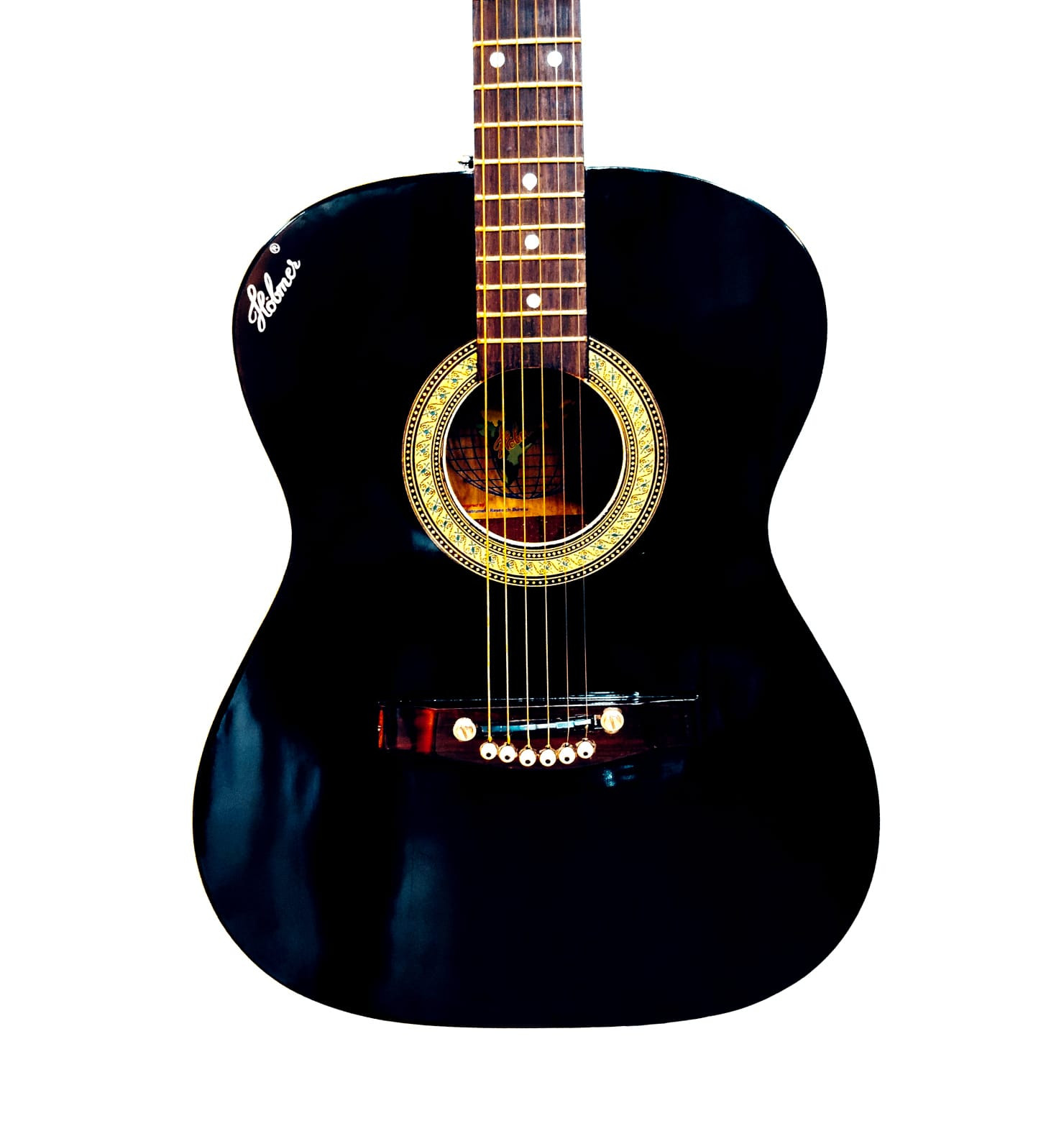 Hobmer 145 Semi-acoustic Round Shape GuitarBlack With Case