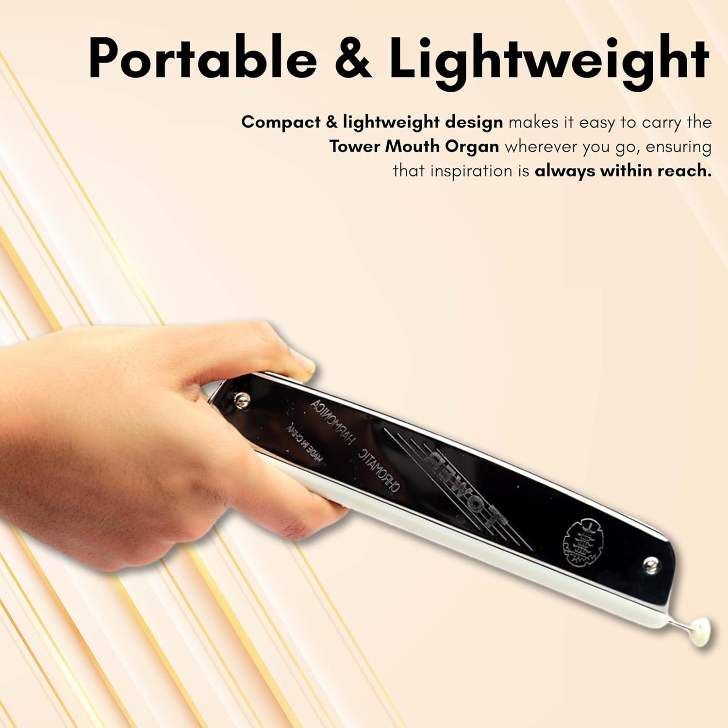 Tower Chromatic Mouth Organ Harmonica 24 Holes Key-C With Scale Change Option