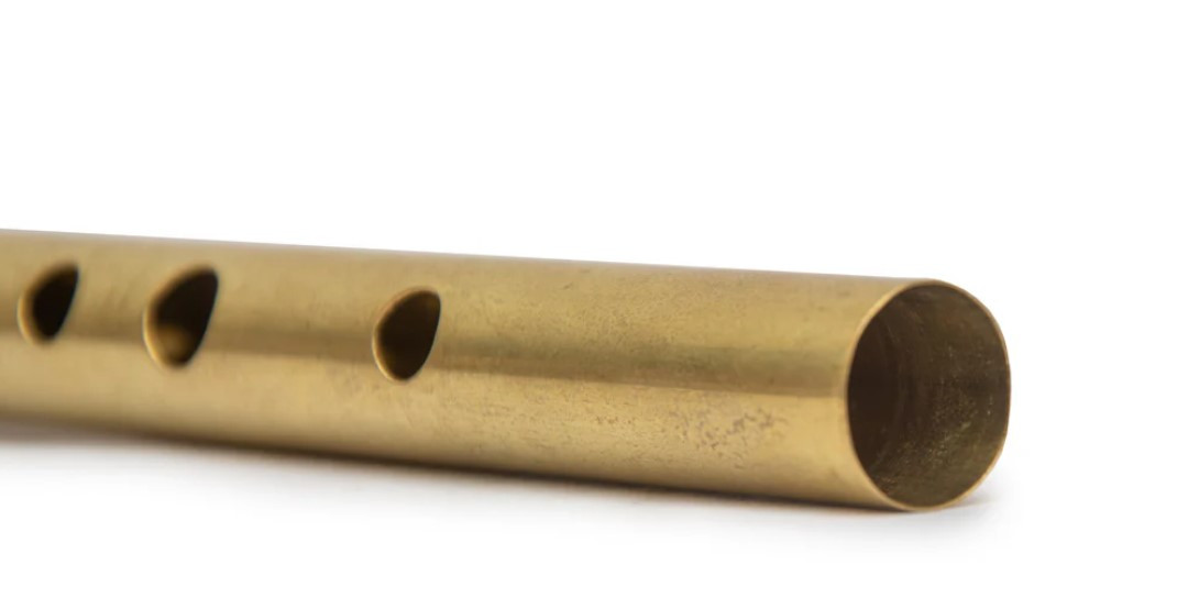 Radhe Flutes Brass D Natural Soprano Vertical Blow 12inches