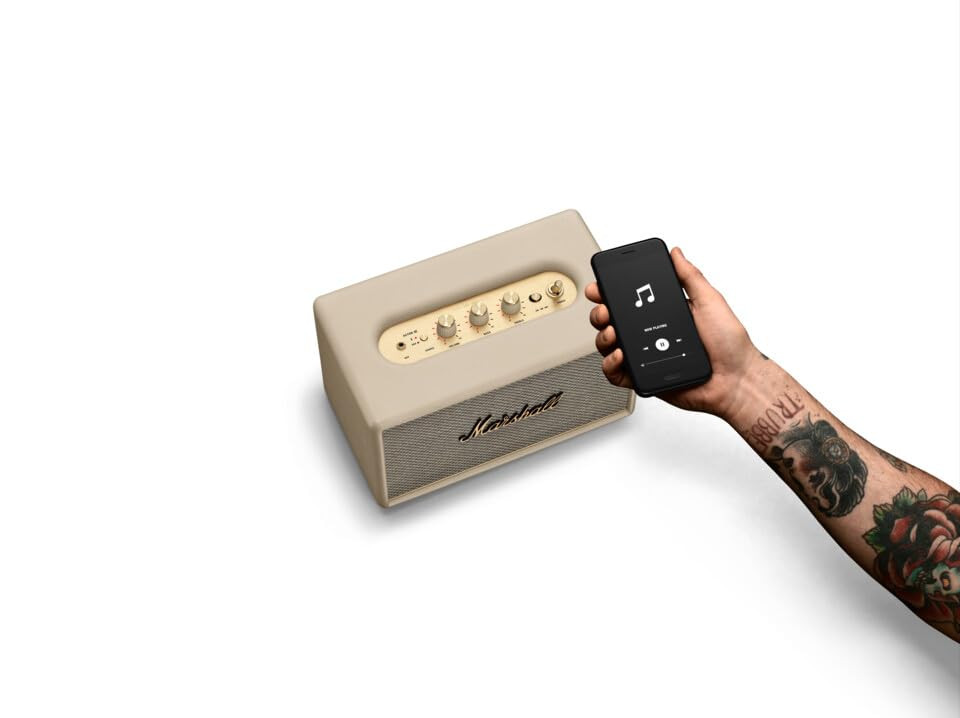 Marshall Acton III Wired Connectivity Stereo Home Speakers with Bluetooth 52 RCA or 35mm Input Cream