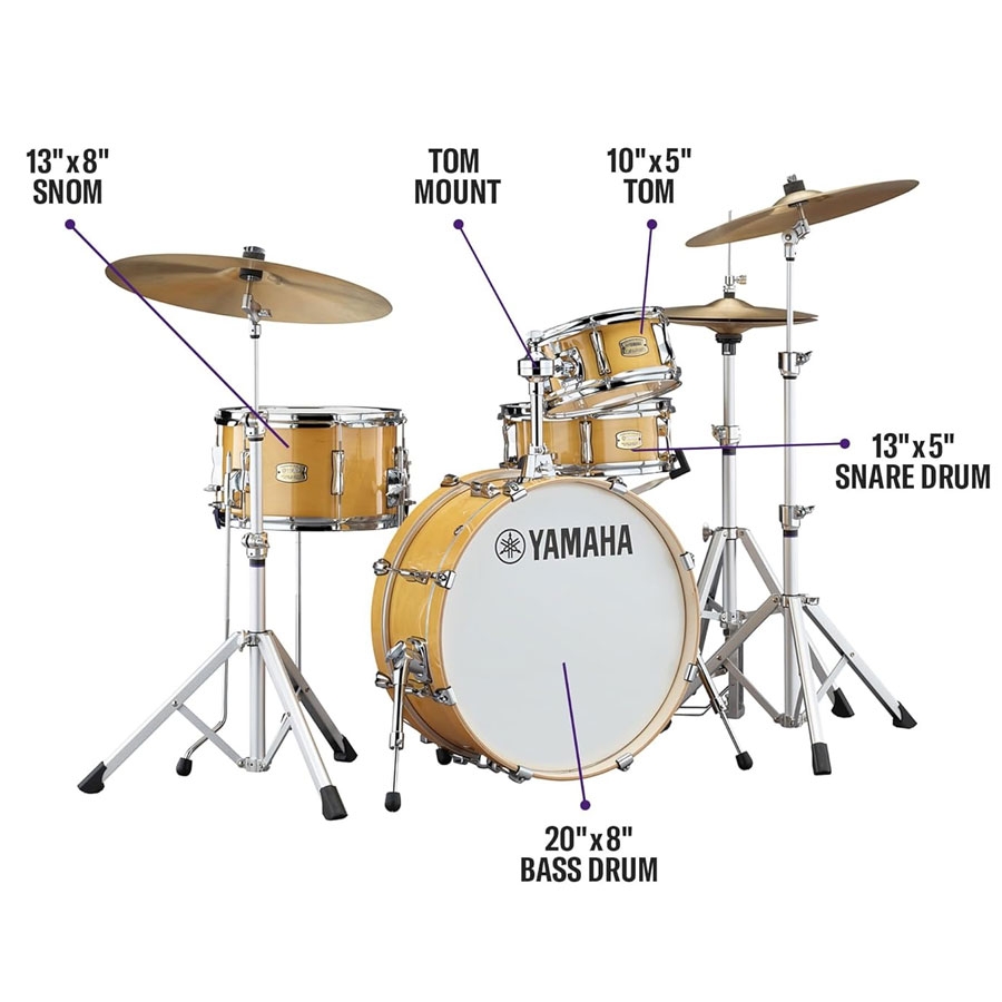 Yamaha SBP0F4H Stage Custom Hip Acoustic Drum Kit With Hardware - Natural Wood