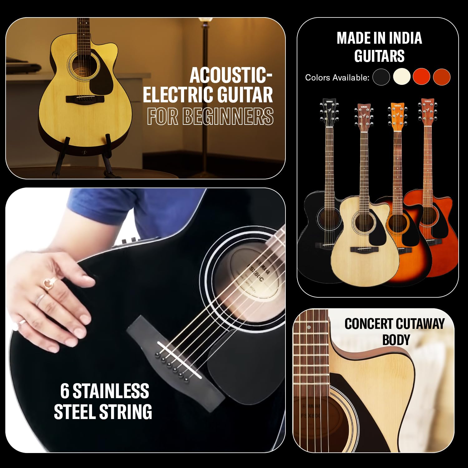 Yamaha FSX80C Tobacco Brown Sunburst Acoustic Guitar Made In India