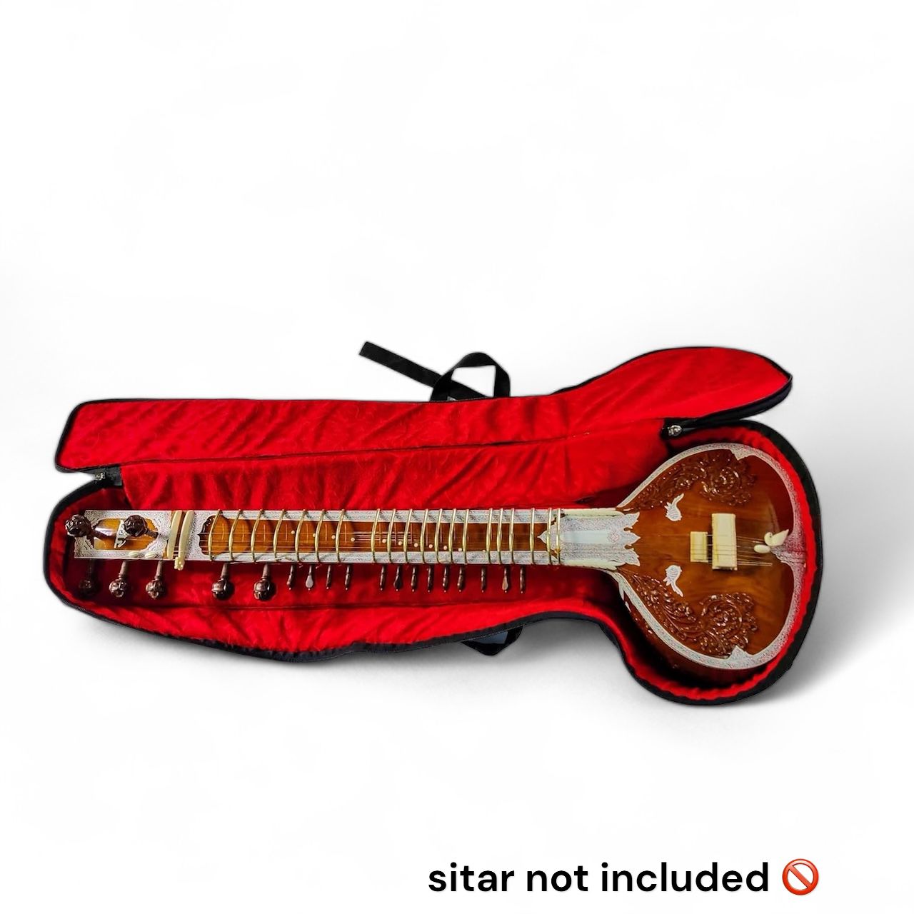 Sitar Soft Rexin Cover case with Shoulder Strap Soft case - Black